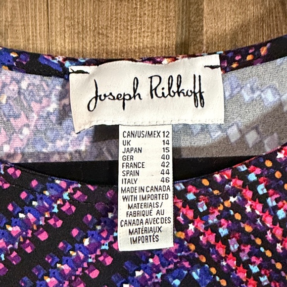 Joseph Ribkoff Women's Top in Black, Pink, and Blue - Picture 2 of 4